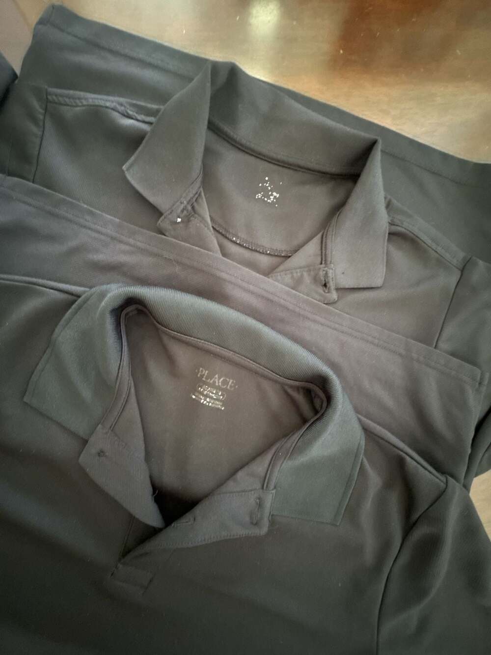 Lot of 2 The Children's Place Black School Uniform Polo Shirt Short Sleeve